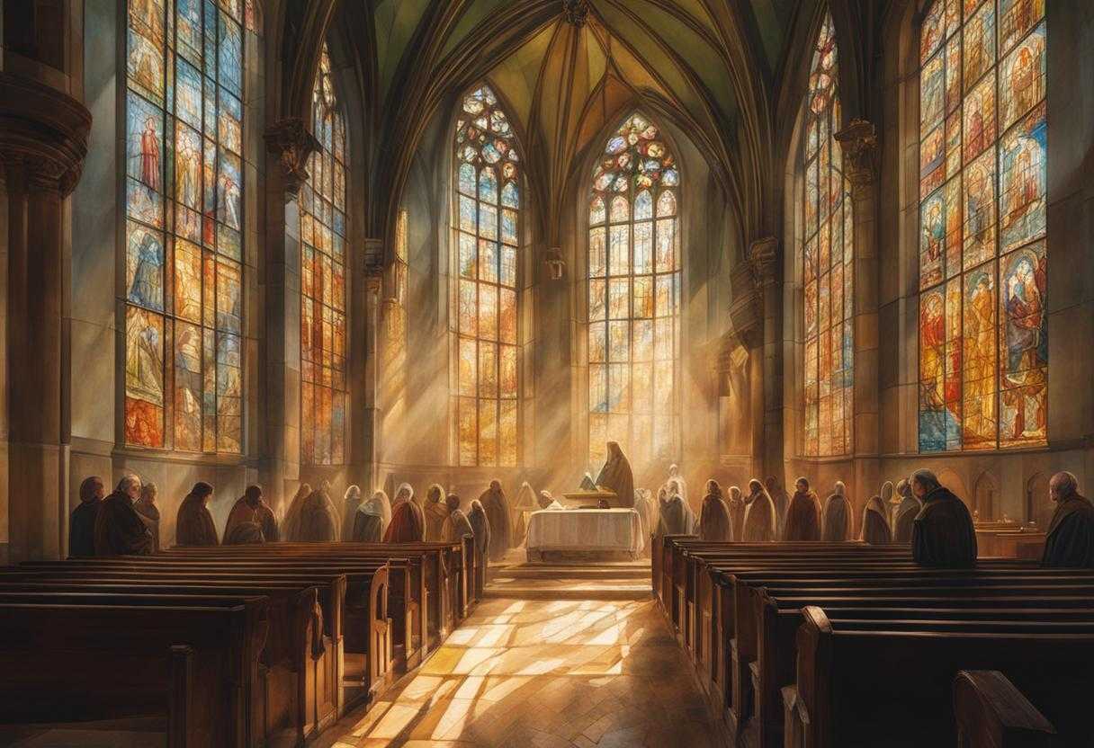 Congregation-in-a-church-bathed-in-sunlight-through-stained-glass-united-in-prayer_ylqd
